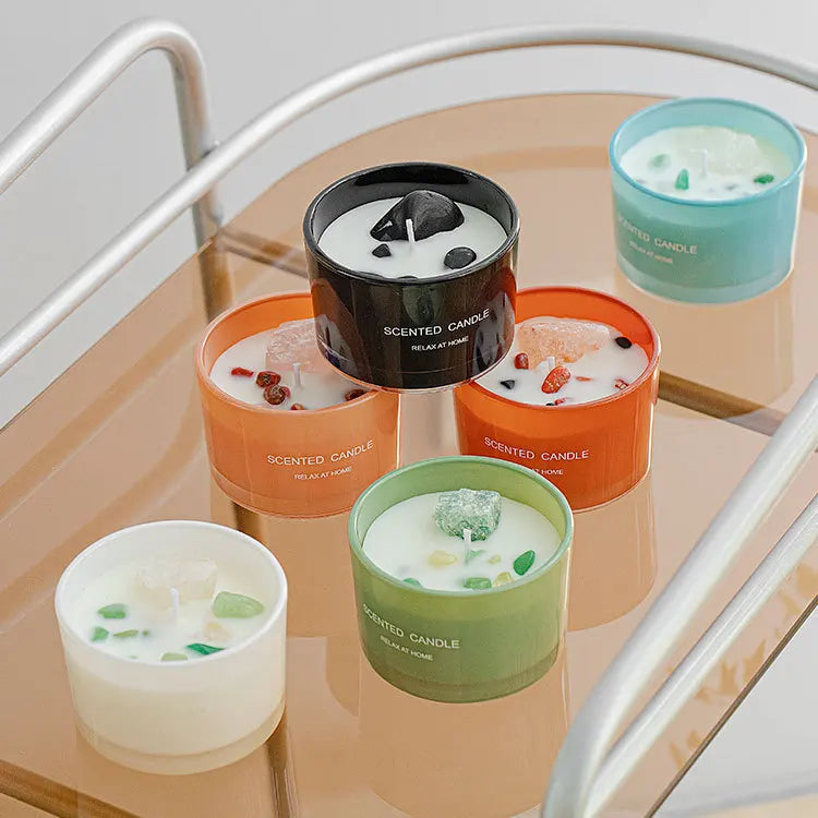 AIKUN Scented Candles in Glass Stone Crystal Decorative Candles for Wedding Centerpieces Candle
