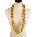 Wholesale Team Necklace UV Color Metallic Plated Chunky Link Hip Hop Jewelry Plastic Big Fan Acrylic Chain Necklace for Men