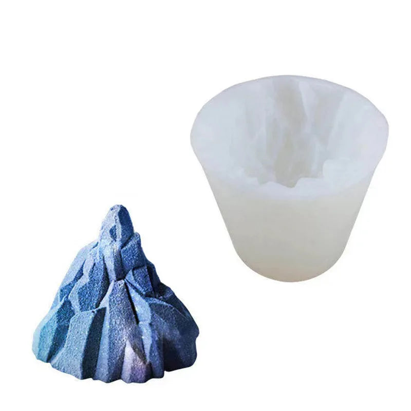 HY 3D Icebergs Candle Mould DIY Volcanic Fondant Molds Baking Tools for Chocolate Mousse Cake Soap Resin Making