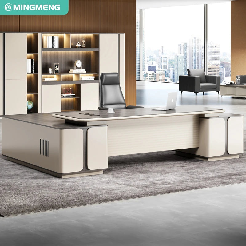 MINGMENG Modern Office Furniture Luxury Other Office Furniture CEO Desks Boss L Shaped Executive Office Desk