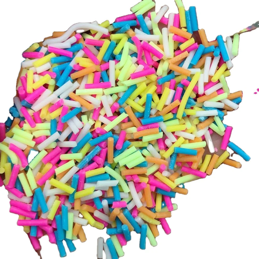 New 500g Long Cylindrical Polymer Hot Soft Clay Sprinkles Colorful for DIY Crafts Tiny Cute Plastici Accessories