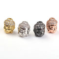 Wholesale Buddha Head Beads Cubic Zirconia Charm for DIY Buddhism Jewelry Finding