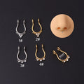 Stainless Steel Fake Nose Ring U-shaped Nose Clip Zircon  Piercing Tragus Ear Clip Piercing Body Jewelry