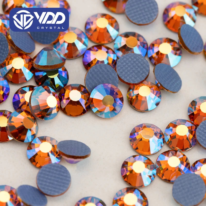 VDD 079 Topaz AB SS6-SS30 High Quality Hotfix Glass Rhinestones Crystal Color AB Flatback Strass Stones Garment Wedding Dress