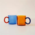 300ml Heat Resistant Creative Colored Custom Glass Water Cup Stackabled Borosilicate Glass Coffee Mug for Water Tea Juice Milk