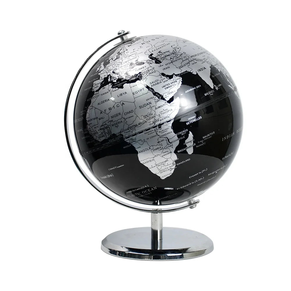 8inch/20cm Geography for Education Metal World Map Rotating Earth Globe Teaching Globe for Home Office Decor Kids Children Gifts
