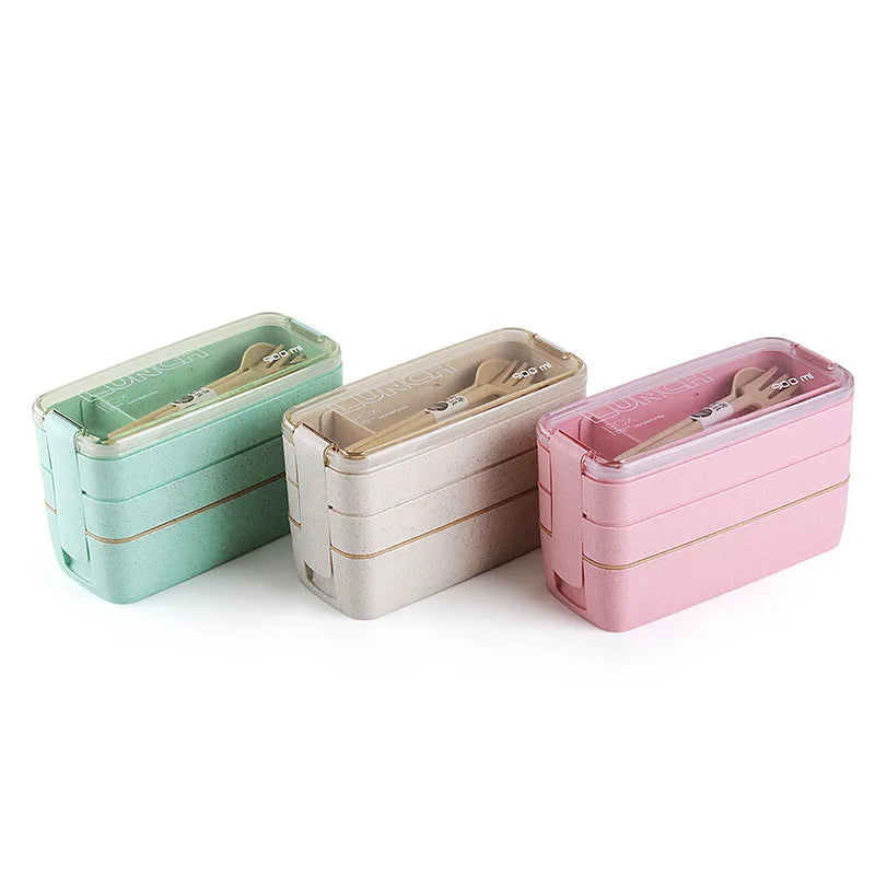 Custom Microwave Lunch Box Eco Friendly Kids Wheat Straw Material Biodegradable Wheat Fiber Bento Box Kids Lunch Box Sets