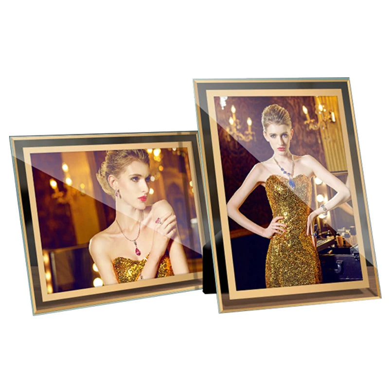 Fashion Crystal Glass Photo Frame Set Creative Customize Photo Frame