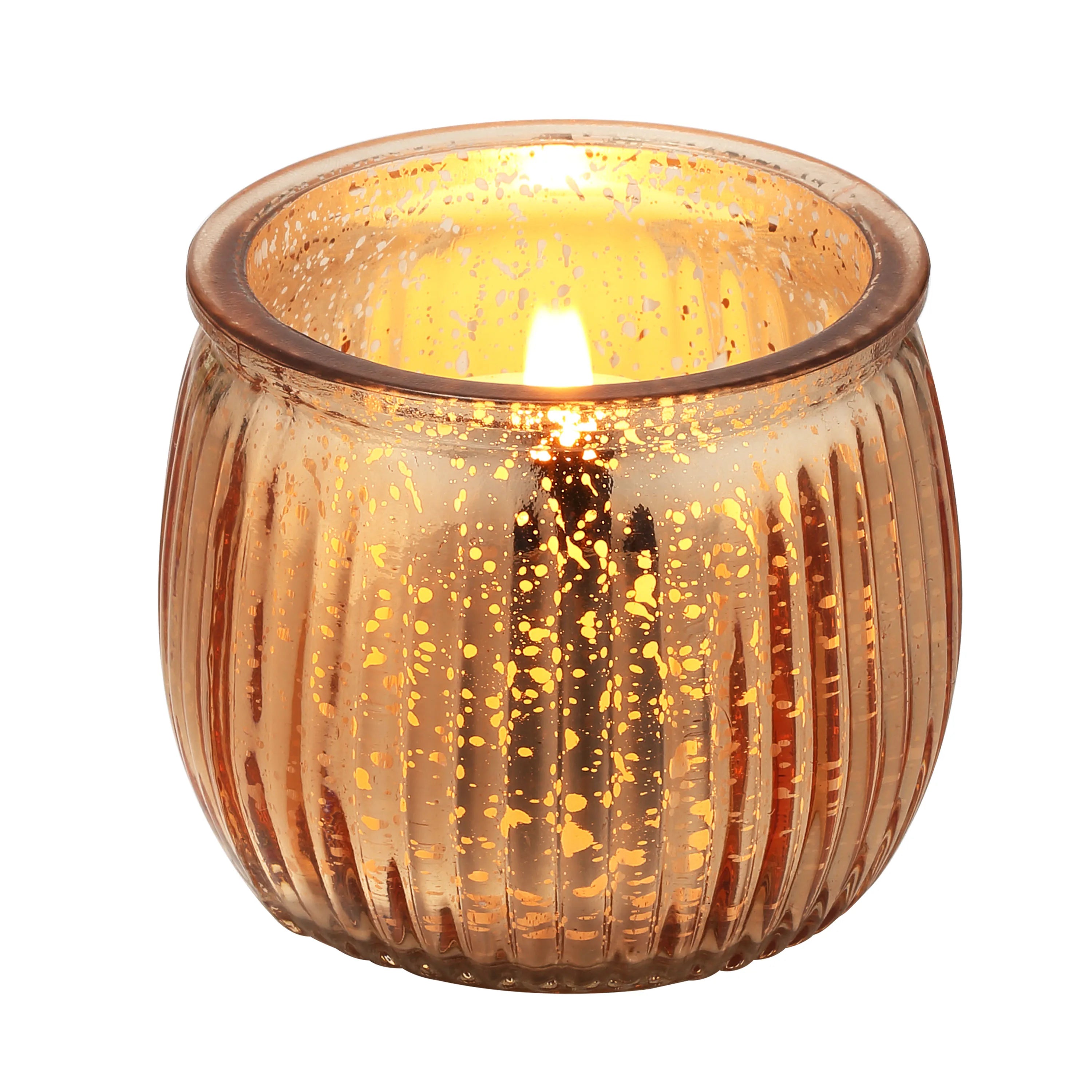 Autumn Harvest Electroplated Gold Rose Gold Amber Glass Votive Candle Holder for Fall Decor HOBBY