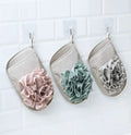 Double Sided Bath Loofah Shower Sponge Body Scrubber Mitt Exfoliating Mesh Pouf Sponge with Flower Bath Ball