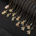 Colorful Teddy Bear Pendants Necklace of Different Shapes Cubic Zircon Necklace for Women 2024