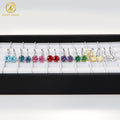 8 Heart 8 Arrow Cut Pink Red Aqua Blue Sapphire Blue Purple Lemon Yellow Green Color Moissanite Clip on Earrings