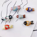 Creative 13-27mm Colorful Ceramic Clay Beaded Handmade Graffiti Lucky Fish Beaded for DIY Bracelet Jewelry Charm Accessories