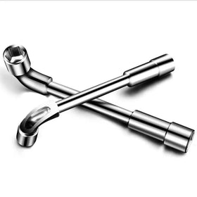 L-shaped Box Wrench 7-font Pipe Type Double-ended Elbow Perforated Outer Hexagonal Box Pipe Wrench Set