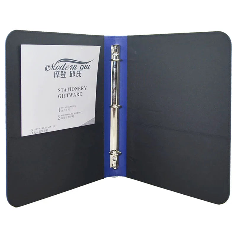Modernqiu Custom Logo Leather A4 File Folder Wholesale Ring Binder Portfolio for Business Document Filing Holder Product