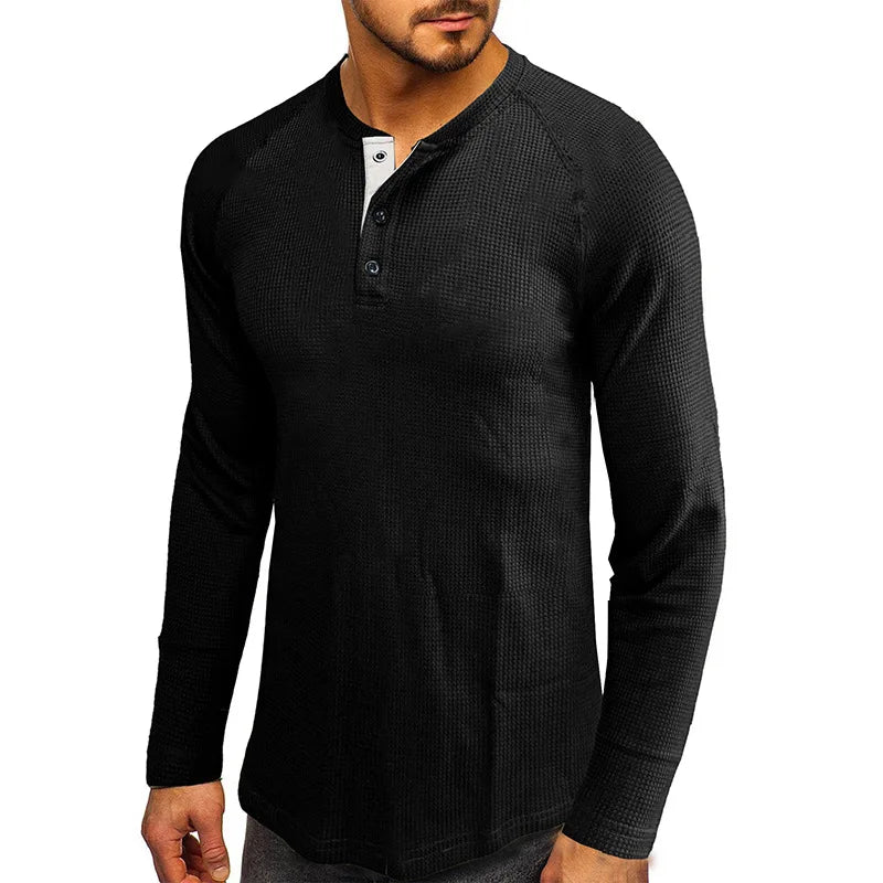 Bulk High Custom logo Quality Plain Blank t Shirt With Stand Collar Men Button up Shirt Polo Shirts Long Sleeves