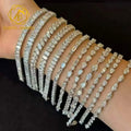Wholesale 925 Silver Gold Plated 2mm 3mm 4mm 5mm Iced Out Gra Moissanite Diamond Tennis Bracelet Chain Men Women Diamond Jewelry