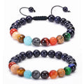 8mm Nature Gemstone Solar System Double Row Bracelets Blue Sandstone Hand Woven  Adjustable Bracelet for Women Men