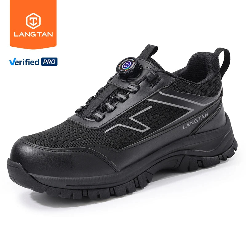 LANGTAN European Standard Fiberglass Toe Insulation 10KV Non-slip SRC Solid MD Base Safety Shoes
