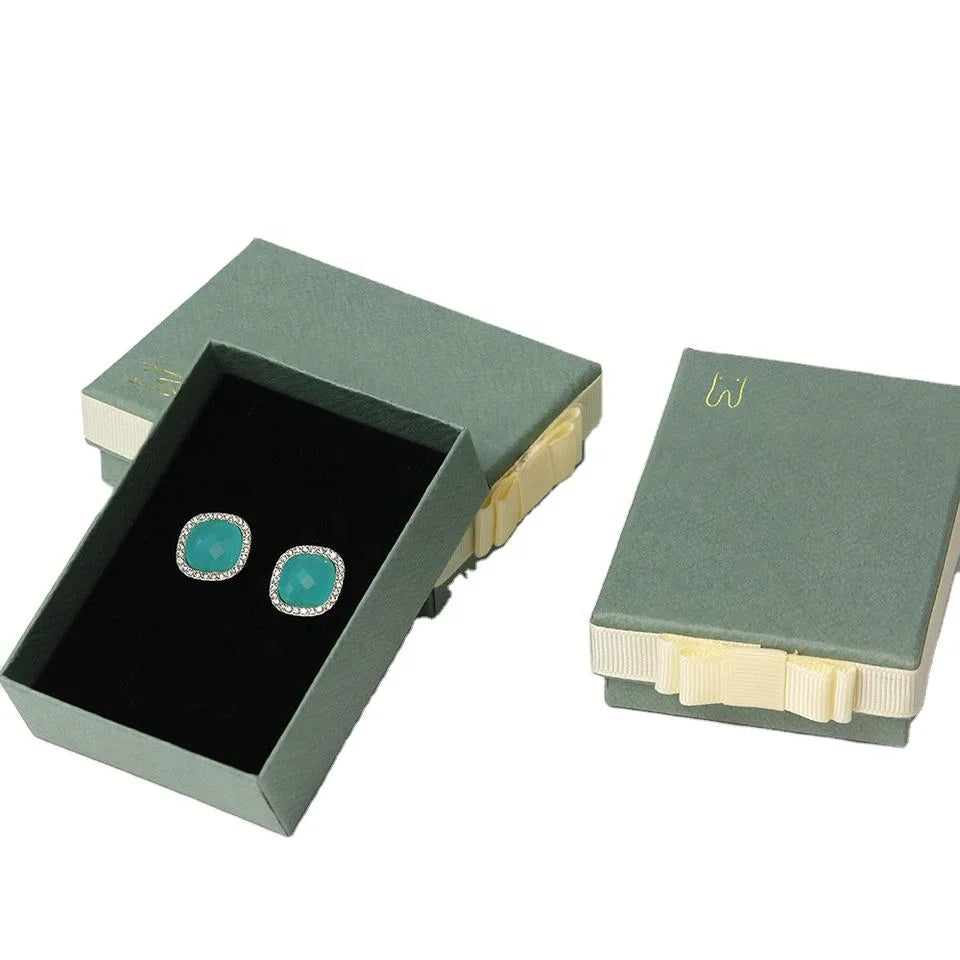 Customized Logo Fashion Bow Jewelry Packaging Necklace Ring Pendant Set  Jewelry Box