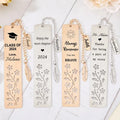 Wholesale Stainless Steel Bookmark Custom Teachers Day Inspirational Bookmarks With Rectangle and Leaf Charms Gifts for Teachers