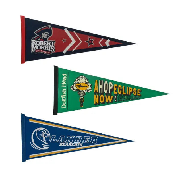 Sports Team Pennants Flags Advertising Sublimation Campaign Custom Logo Printing Felt Pennant Flags Banner