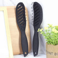 Edawa Professional Black Curved Vent Brush Plastic Bristles Heat-Resistant Detangling Blow Drying Styling Comb for All Hair