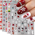 5D Christmas Nail Art Stickers Snowflake Nail Decals Xmas Hat Gloves Elk Tree Snowman Nail Sticker Decoration