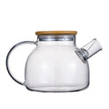 Wholesale Clear Glass Tea Infuser with Bamboo Lid Leak-Proof Spout Stainless Steel Strainer Kitchen Tea Maker for Water Usage