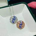 Custom Brand 925 Silver Natural Tanzanite Pendant Necklace Rhodium & Gold Plated with Low MOQ Good Price