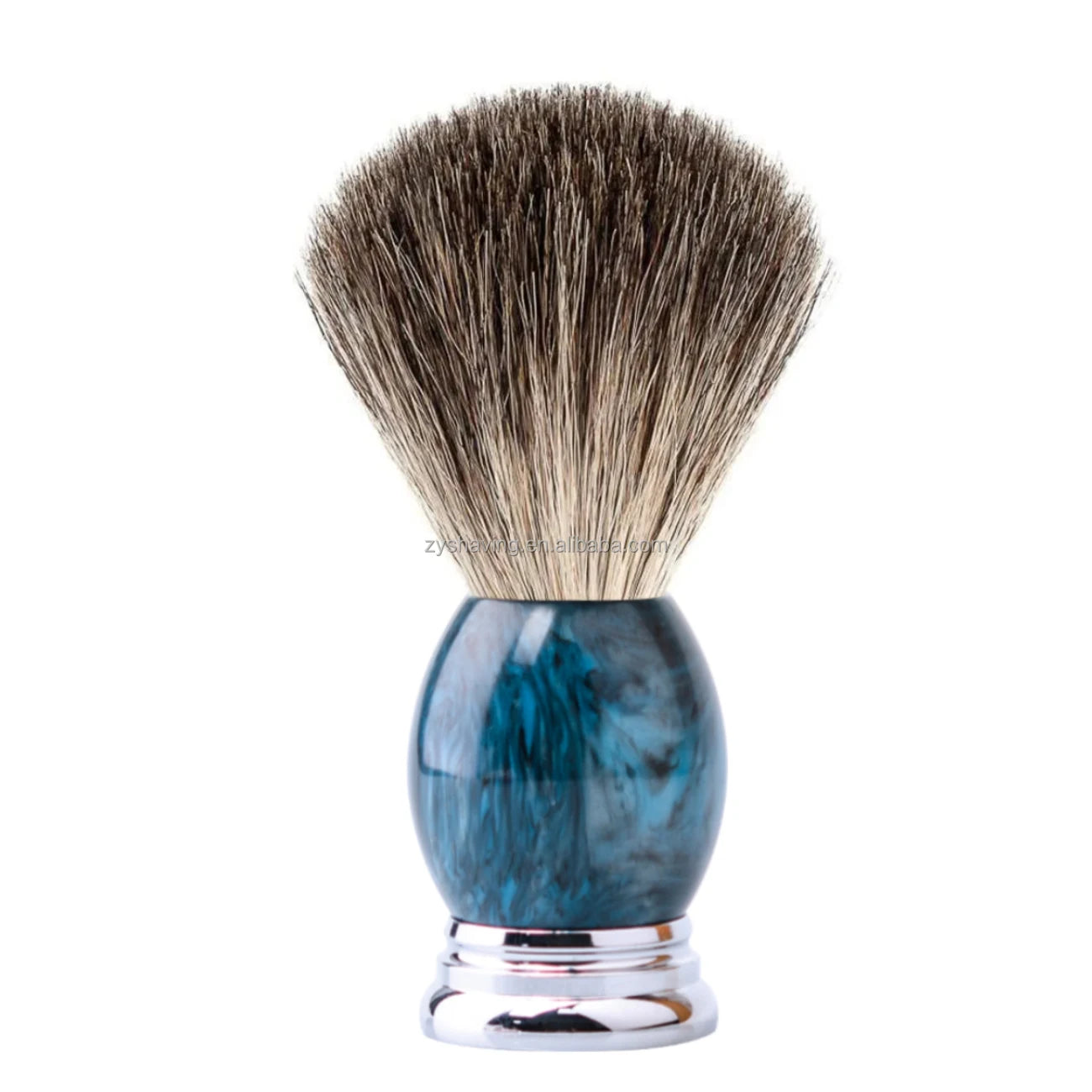 ZY Luxury Handmade Pure Badger Hair Shaving Brush Heavy Alloy Base with Resin Handle Salon Use Barber Brush Wholesale
