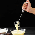 Hand Pressure Semi-automatic Egg Beater Stainless Steel Kitchen Accessories Tools Self Turning Utensils Whisk Manual Mixer
