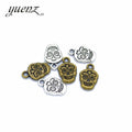 YuenZ Skull Charm Antique Silver Color Metal Charms for Necklace Bracelet Jewelry Making Handmade Crafts 18*12mm F21