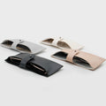 Rectangle PU Custom Lightweight Solid Pattern Fashion Sunglasses Case with Soft Leather Cover & Custom Logo