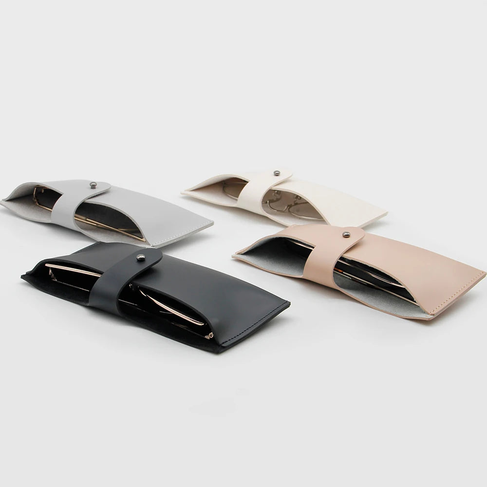 Rectangle PU Custom Lightweight Solid Pattern Fashion Sunglasses Case with Soft Leather Cover & Custom Logo