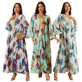 AB434 Middle Eastern Abaya Women Muslim Dress Rhinestone Beaded Printed Robe Abaya Elegant Kaftan Dresses Women Long Dresses