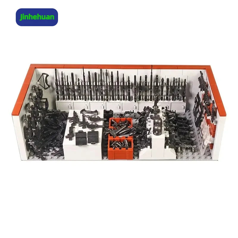 520Pcs Military Weapons House Building Blocks Set Policemen Figures City Bricks Construction Toys for Kids Boys Children