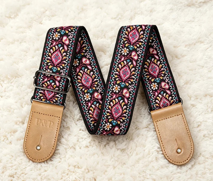 High Quality Custom Logo Embroidery Guitar Strap Quality Musical Instruments & Accessories for Wholesale