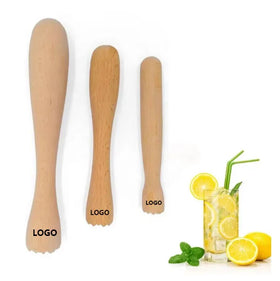 Organic Natural Manual Bar Tool Drink Mint Herb Lemon Fruits Garlic Crusher Pestle Wood Mojito Muddler for Cocktail