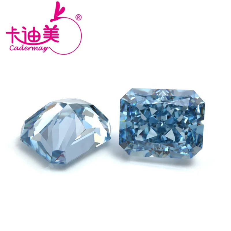 USA Blue CZ Diamond Octagon Crushed Ice Radiant Cut Cubic Zirconia Loose Synthetic CZ Wuzhou Gems