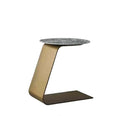 Sofa Side Table Painting Living Room Furniture Small Round Coffee Table Stainless Steel Marble Top with Tempered Gold Elegant