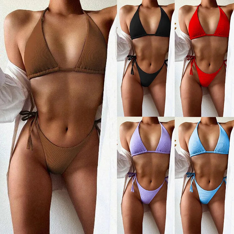 Swimsuit 2020 Bikini Solid Color Bikini Ladies Split Bikini