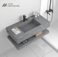 Customized Sintered Stone Bathroom Sink Vanity Cabinet Modern Wash Basin Countertop Storage Unit for Hotel Apartment Home Decor