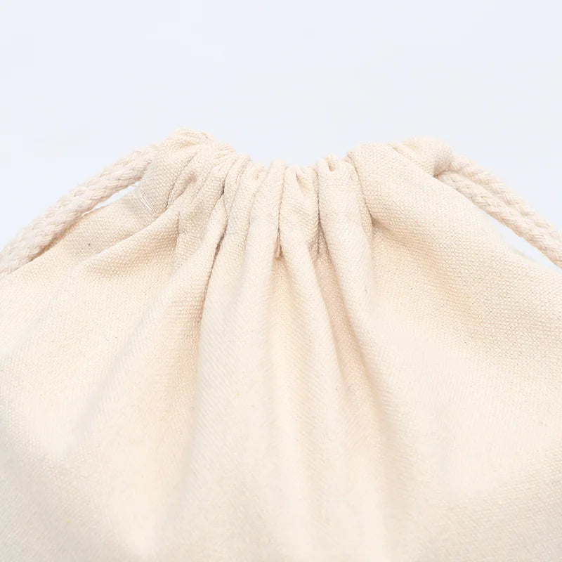 Multi-functional Reusable Drawstring Cloth Pouch Eco Friendly Muslin Produce Cotton Shopping Bags with logo