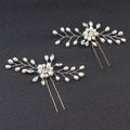 Bride Pearl Hair Pins White Pearl Flower Bridal Hair Piece Wedding Hair Accessories for Women Girls