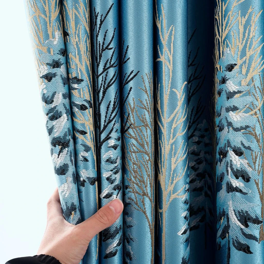 Factory Supply New Style Dim Out Jacquard Polyester Fabric for Window Curtain