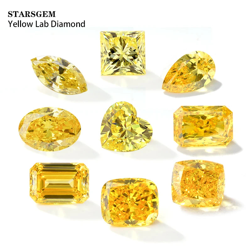 Hot Sale Lab Grown Diamonds Wholesale Price Fancy Cut Yellow 1ct Pear Oval Heart Shape Lab Made Diamonds