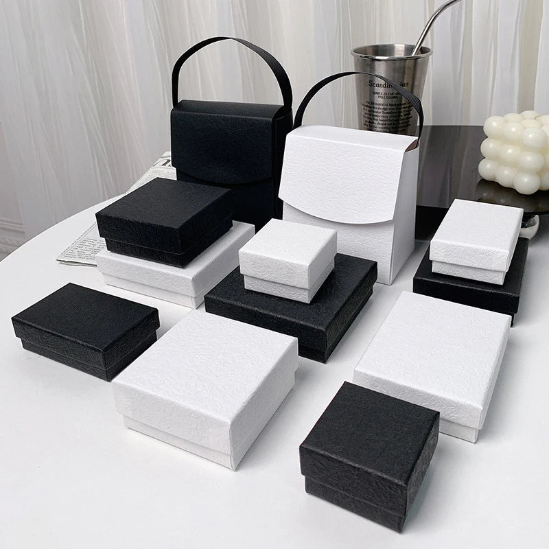 Custom Logo Paper Gift Jewelry Box with Slide-out Drawer for Rings Necklaces Bracelets Packaging