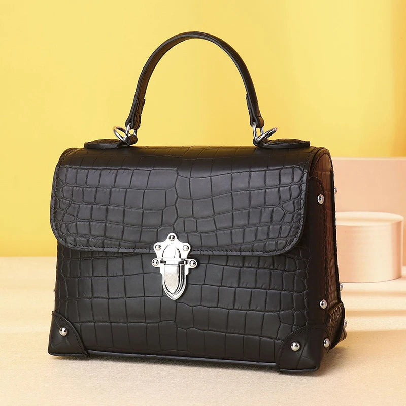 Luxury Women's Handbag Alligator Crossbody Shoulder Bag Stylish Small Size Premium Silicone Material Material for Women