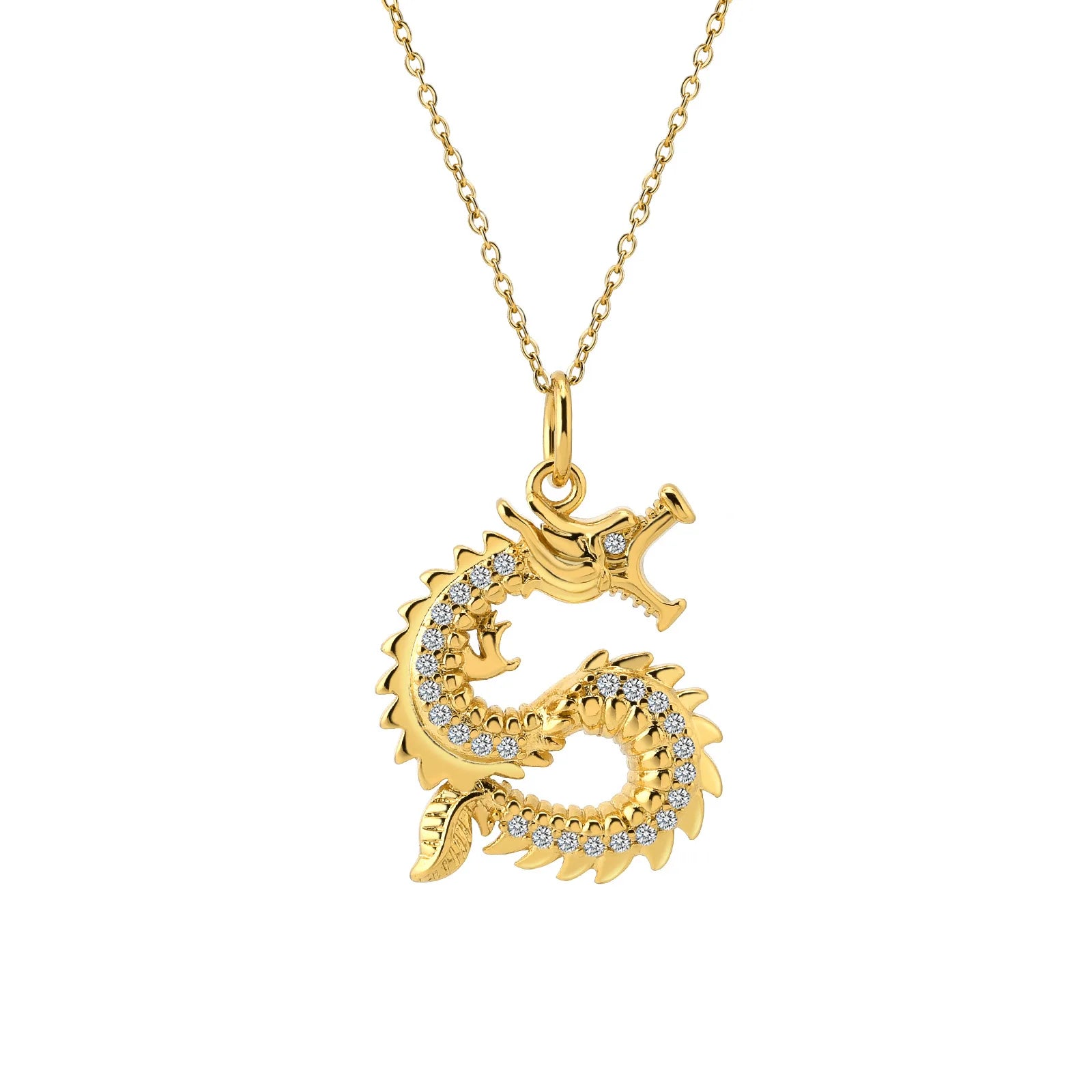 Stainless Steel Gold Plated Fashion Necklaces Dragon Chinese Long Pendant Necklaces Earrings Jewelry Set